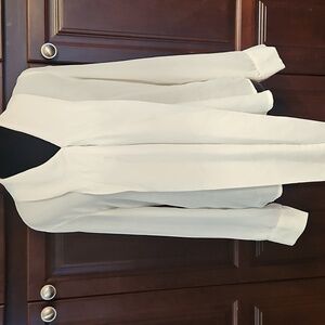 Glamourus Petite | VTG Mock Neck Tie Front White Blouse Sz 8